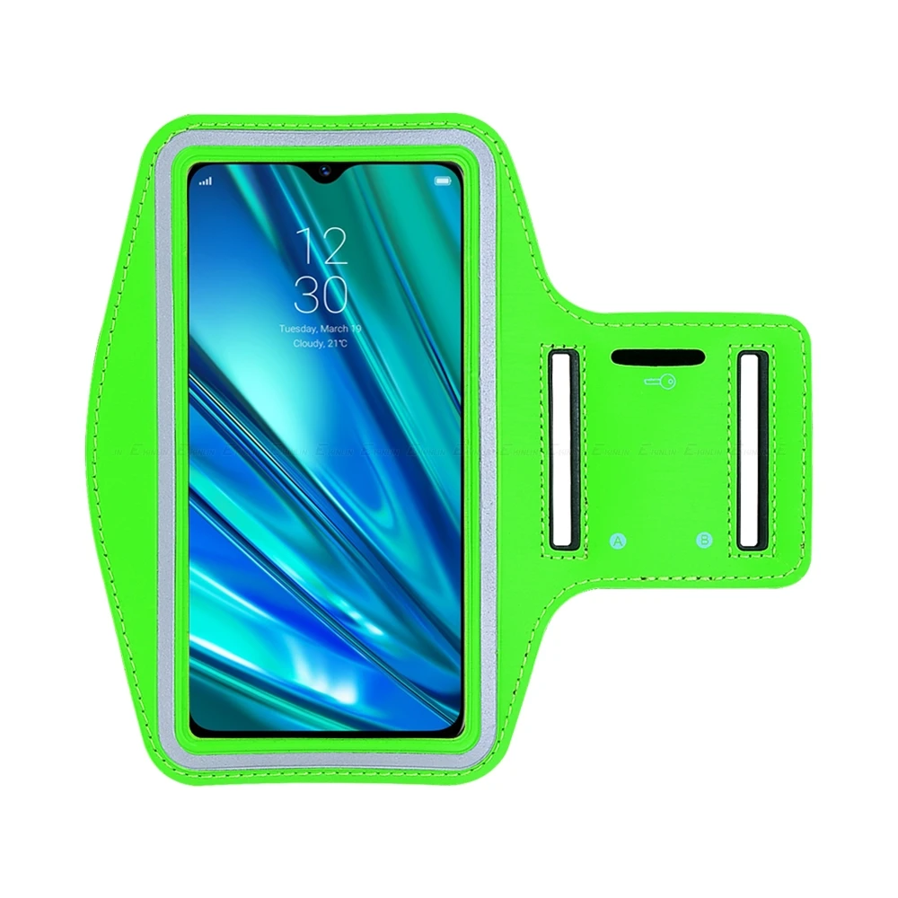 Зеленый Водонепроницаемый Спорт, бег, тренажерный зал нарукавник для Oppo Realme X2 Q 1 2 3i 3 5 5S Pro C1 C2 U1 XT X2 X Lite Чехол-держатель для телефона - Цвет: Зеленый
