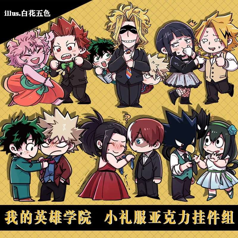 Аниме My Hero academic Midoriya Izuku Tokoyami Fumikage Asui Tsuyu Косплей торжественное платье акриловая