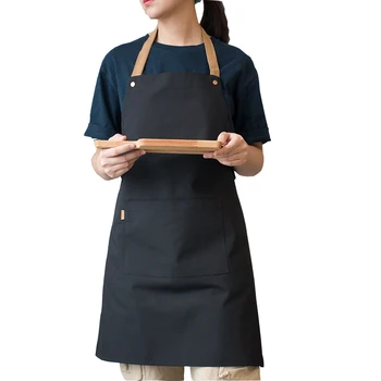 

2020 New Canvas Hairdresser Smock Beauty Salon Aprons For Women Pet Groomers SPA Salon Uniforms Protective Custom Logo Firm Name