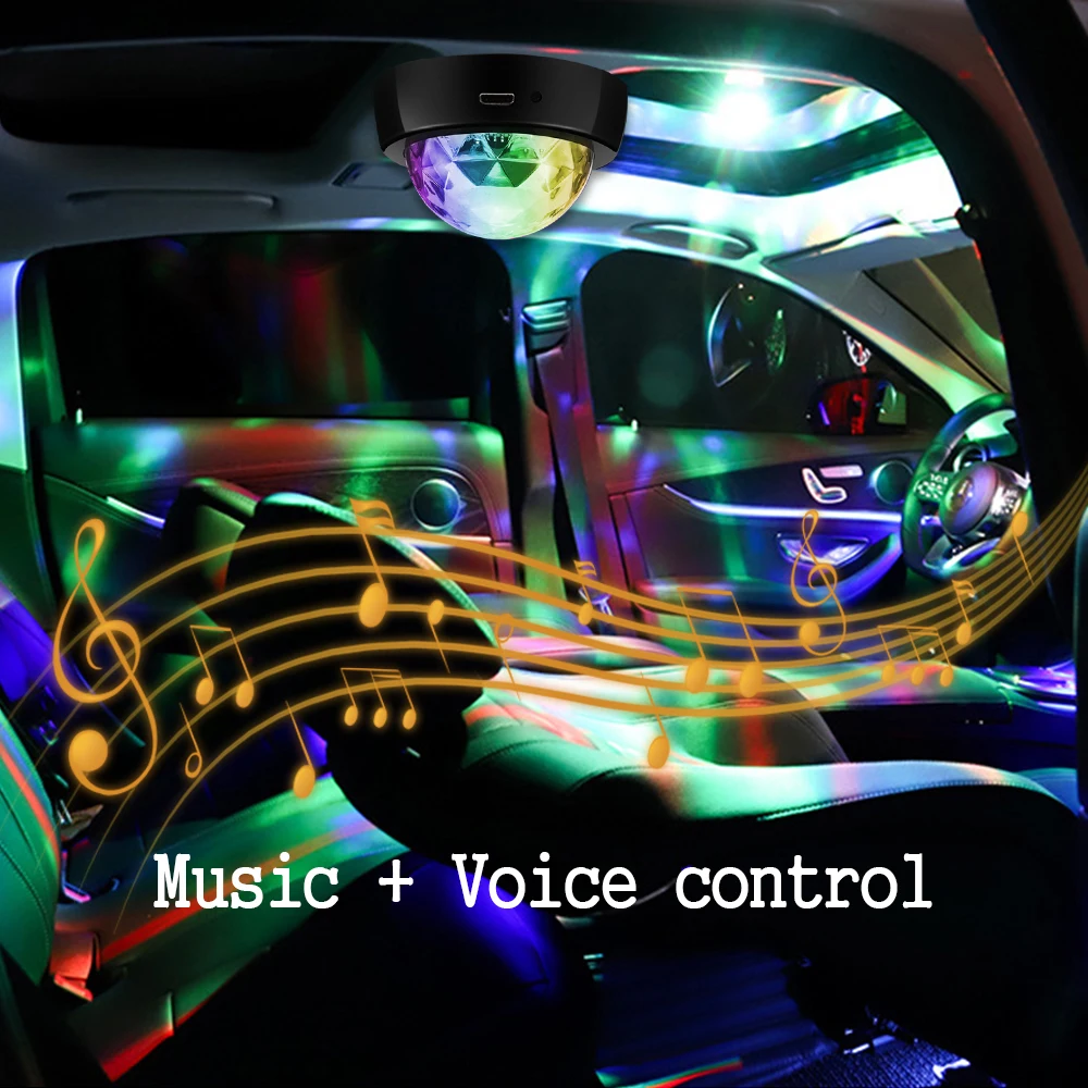 LEEPEE магический сценический эффект света DJ RGB Красочная музыкальная лампа авто декоративная лампа USB Перезаряжаемый Автомобильный светодиодный свет