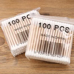 100pcs/Pack Bamboo Cotton Buds Cotton Swabs Medical Ear Cleaning Wood Sticks Makeup Health Tools Tampons Cotonete