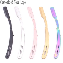 14*2 см гравировальный брендовый Мужской прямой Опасная бритва стальной складной нож для бритья инструменты для удаления волос бритва с лезвием C6102