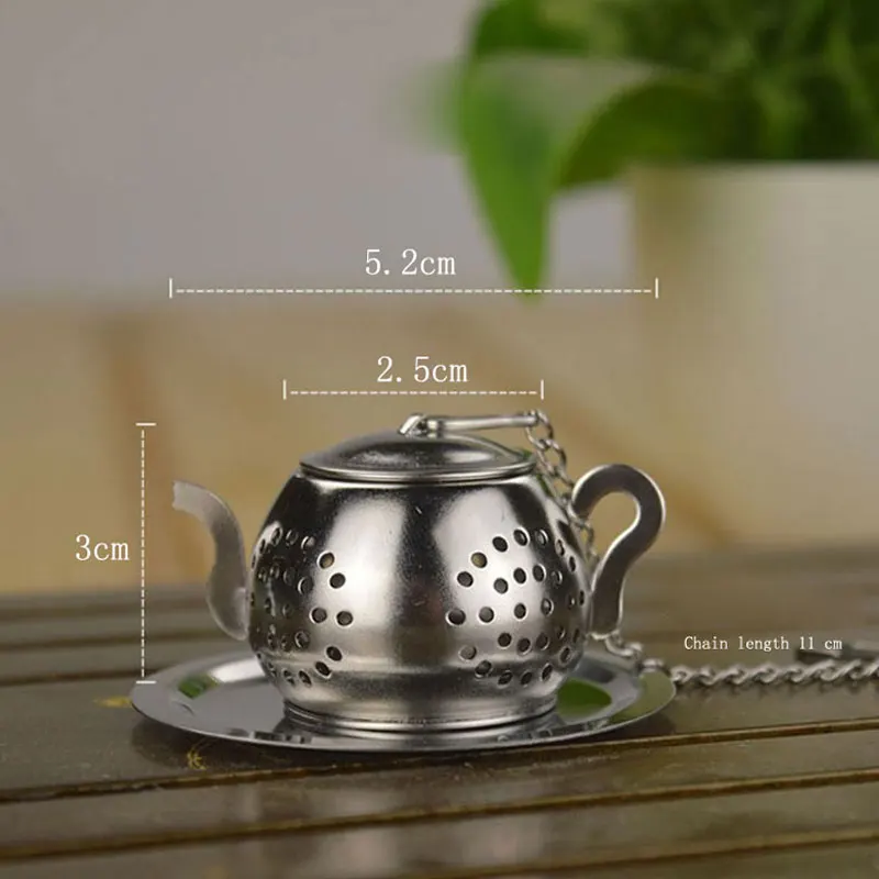 Чайный напиток ситечко из нержавеющей стали, многоразовый лист травы сетки Чай аксессуары прекрасные подарки Чайный фильтр+ лоток