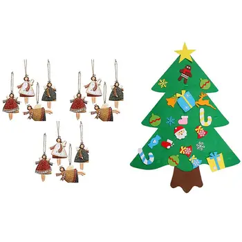

NEW-Christmas Ornaments Angel Dancing Christmas Tree Ornaments, 12 Per Set with DIY Christmas Tree with 32Pcs Ornaments