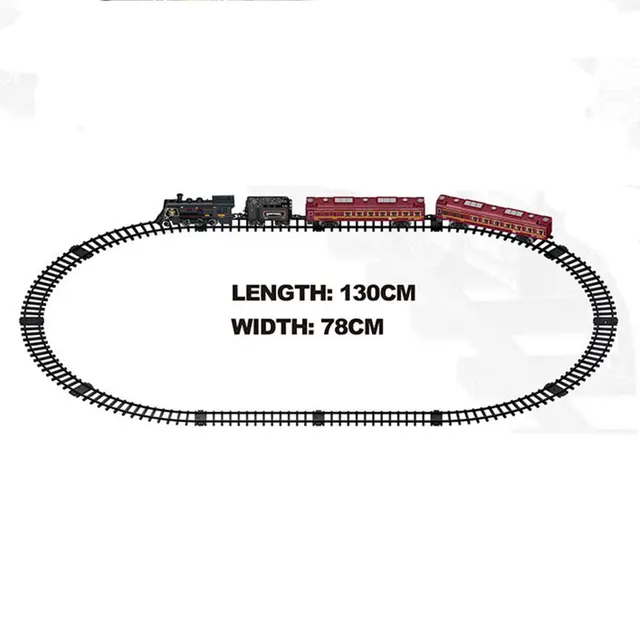 Simulation Model Electric Train Railway Toys Classical Freight Water Steam Locomotive Playset with Smoke Boy Toy 6