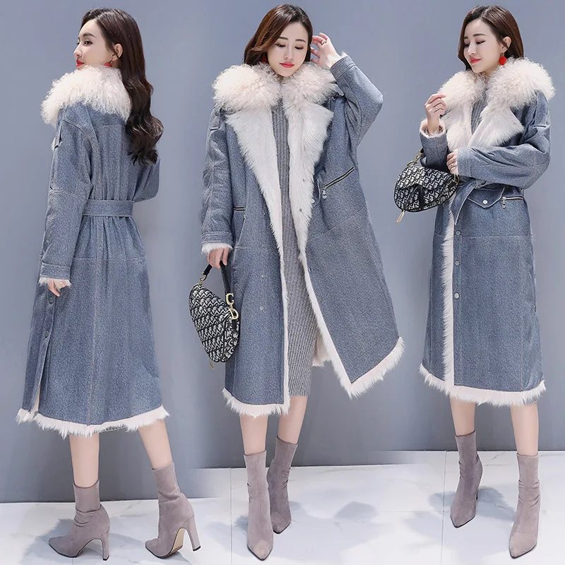 

2018 Winter New ZMFS81136 with Fur Collar with Imitated Furs plus Velvet Fur Coat a Generation of Fat