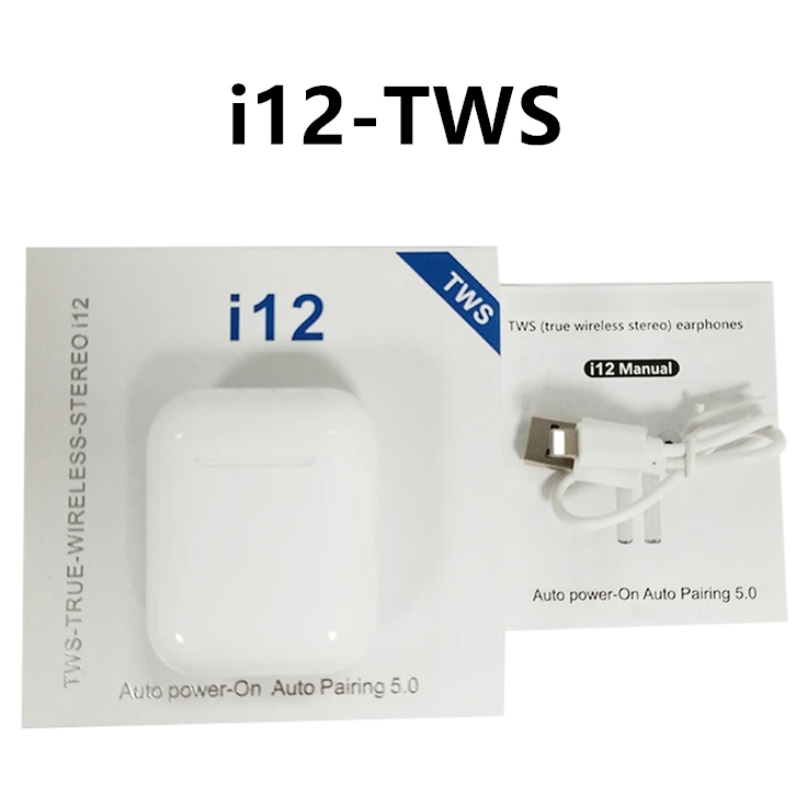 

2020 i12 TWS Touch Bluetooth 5.0 Earphones Wireless Earbuds Headset With Chargingbox For IPhone Xiaomi iPod iPad i12TWS earphone