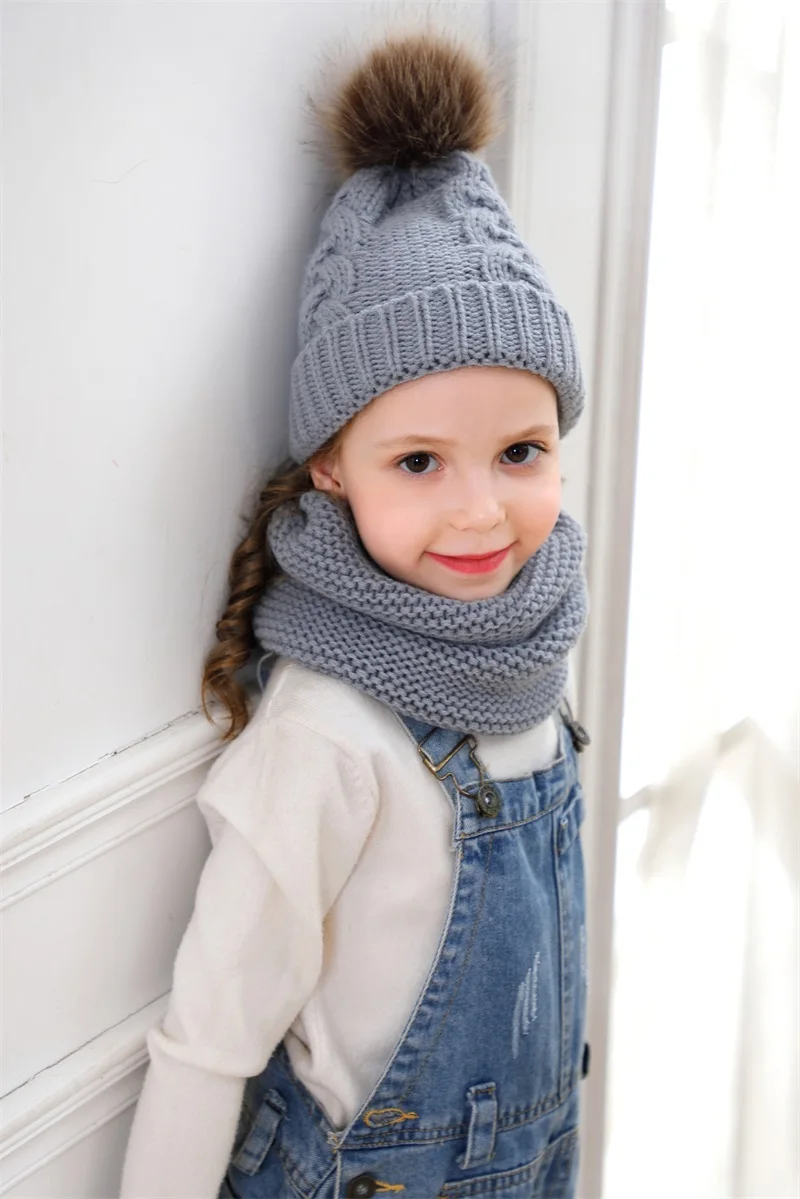 Molixinyu детская зимняя шапка, шарф, комплект, детская зимняя шапка, теплый шарф для мальчиков и девочек, зимние детские вязанные шляпы