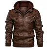 Men Leather Jacket Casual Motorcycle Genuine Leather Hooded Jacket 2022 New Male Oblique Zipper European size jaqueta couro ► Photo 2/6