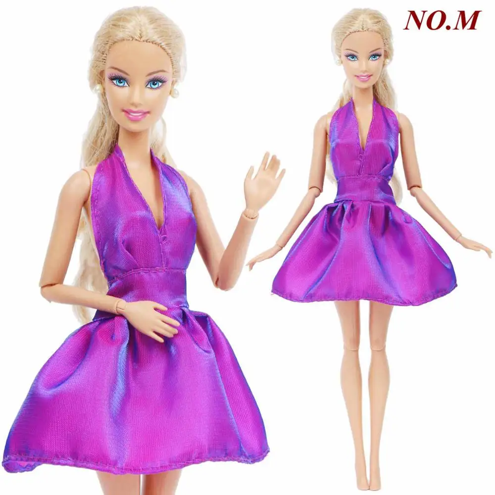 Мини-платье ручной работы, смешанный стиль, повседневная одежда для свиданий, кружевная юбка, платье с цветочным узором, Одежда для куклы Барби, аксессуары, детские игрушки - Цвет: NO.M