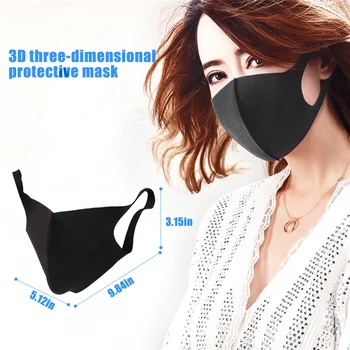 

Face Mask Black Disposable Anti Pollution Haze Face Mouth Cover Mouth Mask Breathable Unisex Waterproof Fabric Masks Care