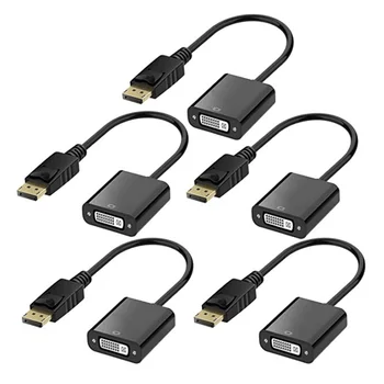 

DisplayPort to DVI DVI-D Single Link Adapter 5 Pack, DP to DVI Converter Male to Female for Lenovo, Dell, HP and Others