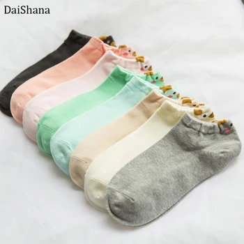 

korean Harajuku Socks Cute Animal Cotton Socks Femmale Kawaii Cat Dog Short Socks Slippers for Women Casual Soft Funny Boat Sock
