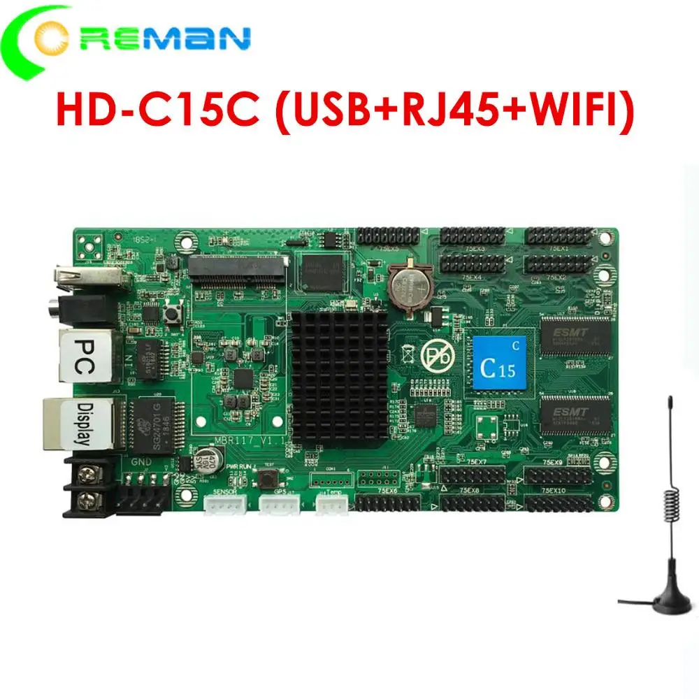 

HD C15C wifi type 384x320 led sign led panel control card , p2 p2.5 p3 p4 p5 p6 p8 p10 rgb led matrix controller low price