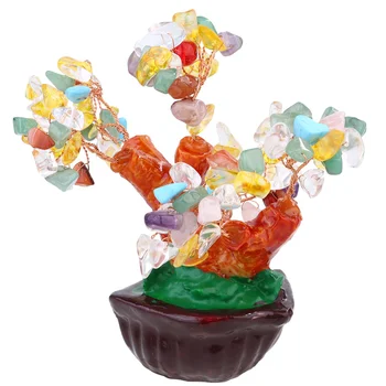 

Crystal Bonsai Decoration Fortune Money Tree Desktop Ornament Crafts Gifts For Home Office (Colorful Stone)