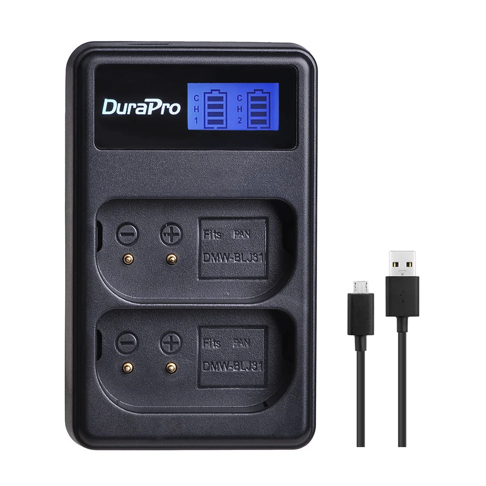 DuraPro 2 шт. DMW-BLJ31 DMW BLJ31 батарея+ ЖК USB зарядное устройство для Panasonic LUMIX S1, S1R, S1H беззеркальных камер