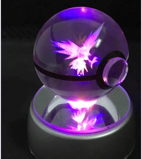 50 мм 3D лазерной гравировкой хрустальный шар паззл с таблеточного приведенный в действие светодиодный ночной Светильник магический шар для детей рождественские подарки