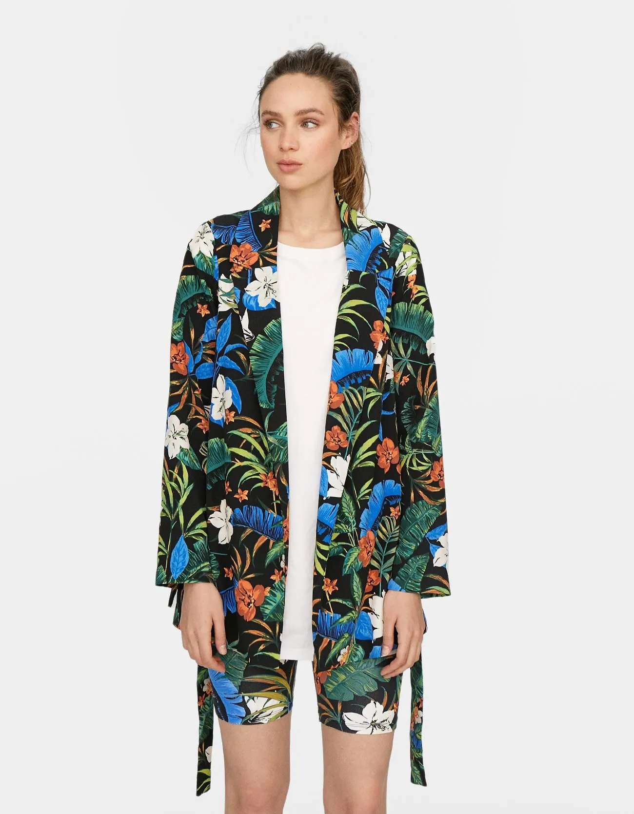 

Western Style Summer Wear New Style Suit Collar Printed Mid-length Casual Suit Jacket WOMEN'S Dress SF