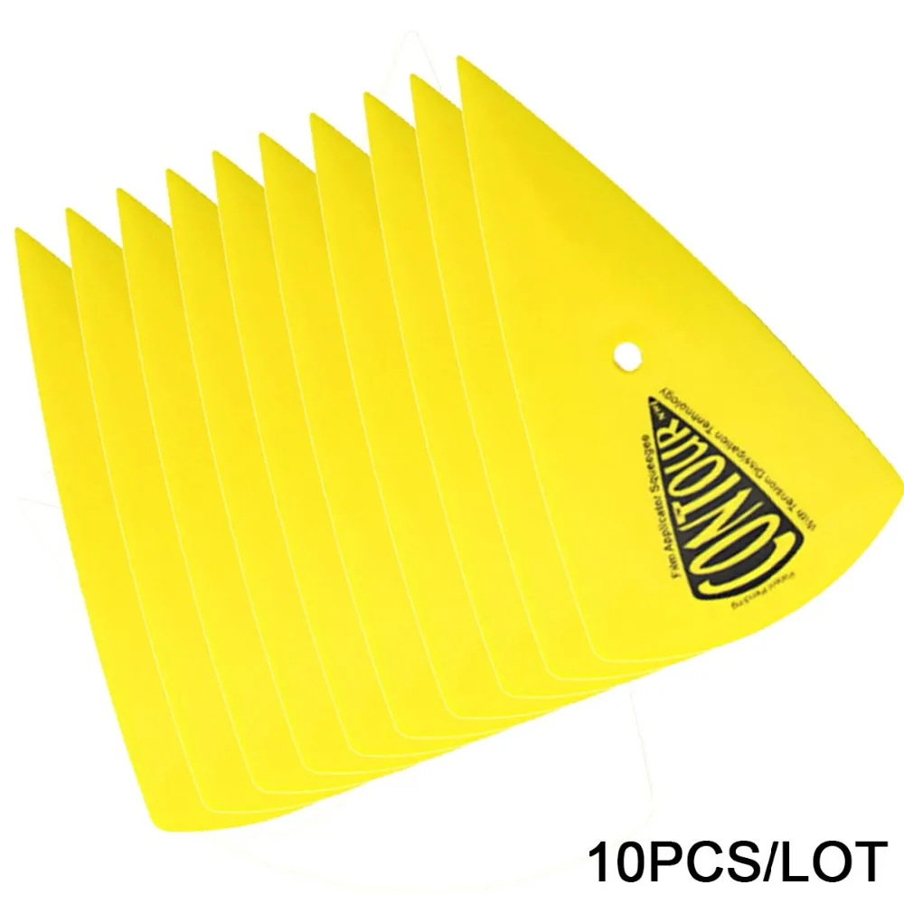 

10pcs Contour Yellow Installation Squeegee Vinyl Tinting Scraper 10A13