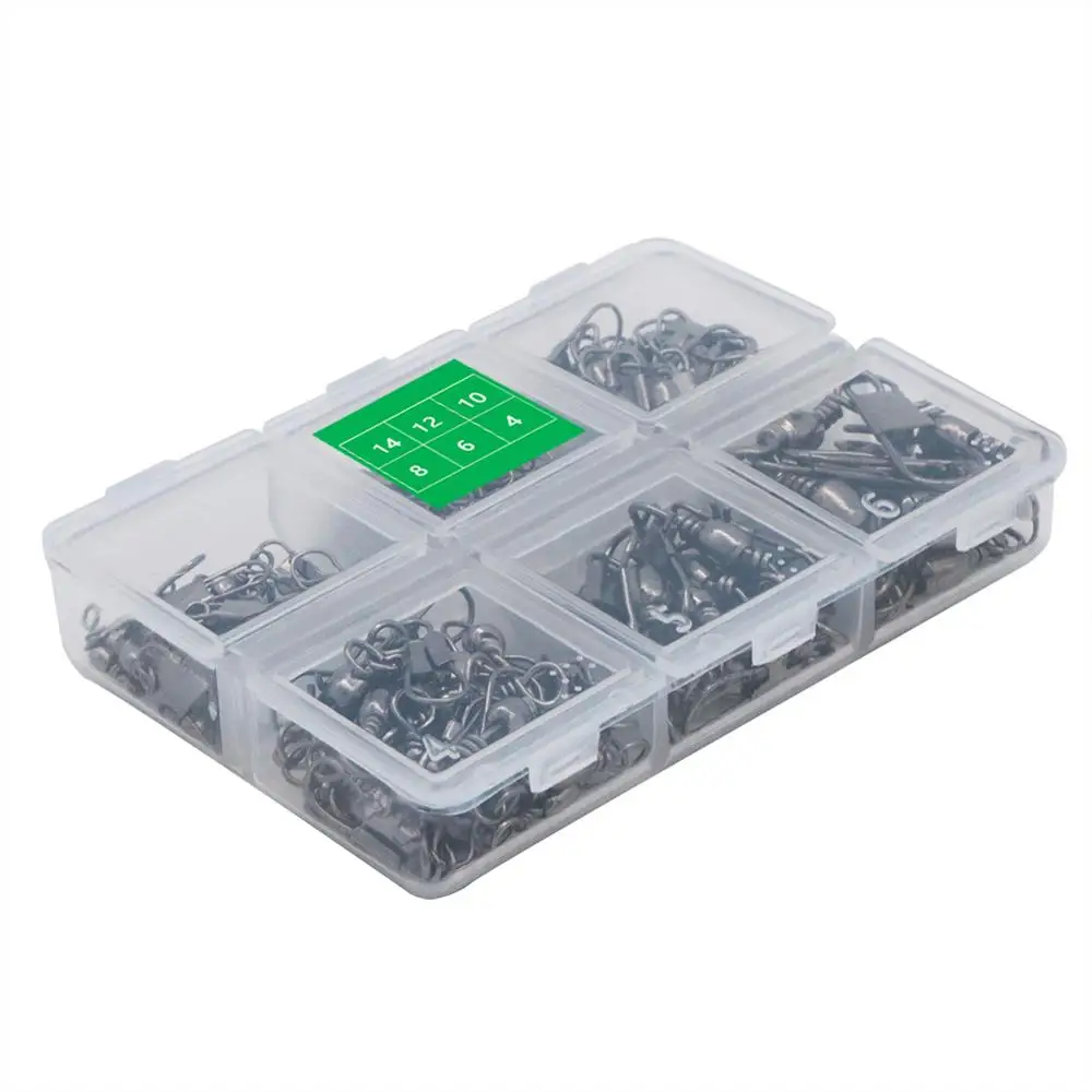 100pcs 6 Size Swivel Fishing Connector Snap Pin Rolling Fishing Lure Tackle Alloy Gear Fish Tool Accessories fishing tools,fishing accessories,fishing tool,fishing tackle,fishing line connectors,fishing swivels,fishing reels tools