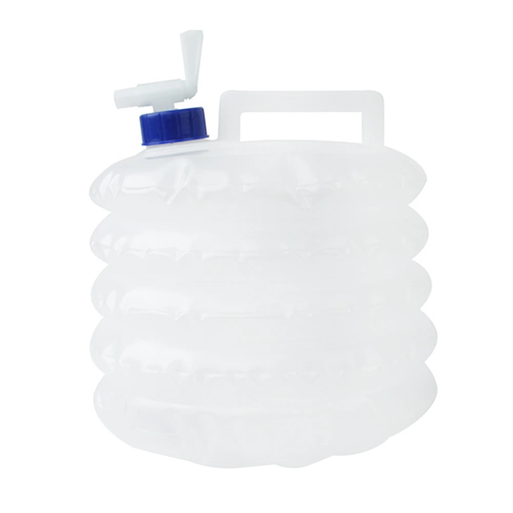 

5L Water Container PE Drinking Camping Outdoor Non Toxic Large Capacity With Tap White Storage Collapsible Portable Hiking