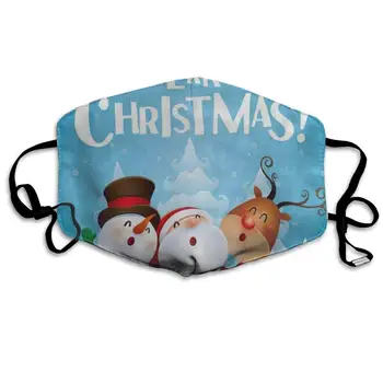 

Christmas Snowman Deer Pine Tree Snow Fashion Dust Mouth Mask Reusable Anti-Dust Face Mask Adjustable Earloop Skin Protection