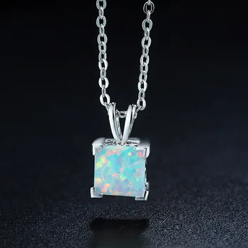

HOT Fashion jewelry Best Quality 100% 925 silver Crystals From Swarovskis Pendant opal Necklaces Women Handmade Maxi Collares