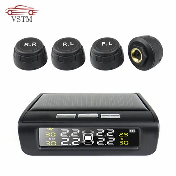 

Solar Power TPMS Car Tire pressure alarm bluetooth tpms android Monitoring System LCD Display 4 external sensor auto security