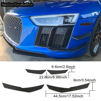

For Audi R8 Carbon Fiber Front Bumper Spoiler Splitter Cup Flaps Apron Flap 2015 2016 2017 2018