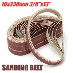 Bande Abrasive 10x330mm, 3/8 "x 13", Grit40 1000, polissage du bois et du métal mou, 10 pièces 