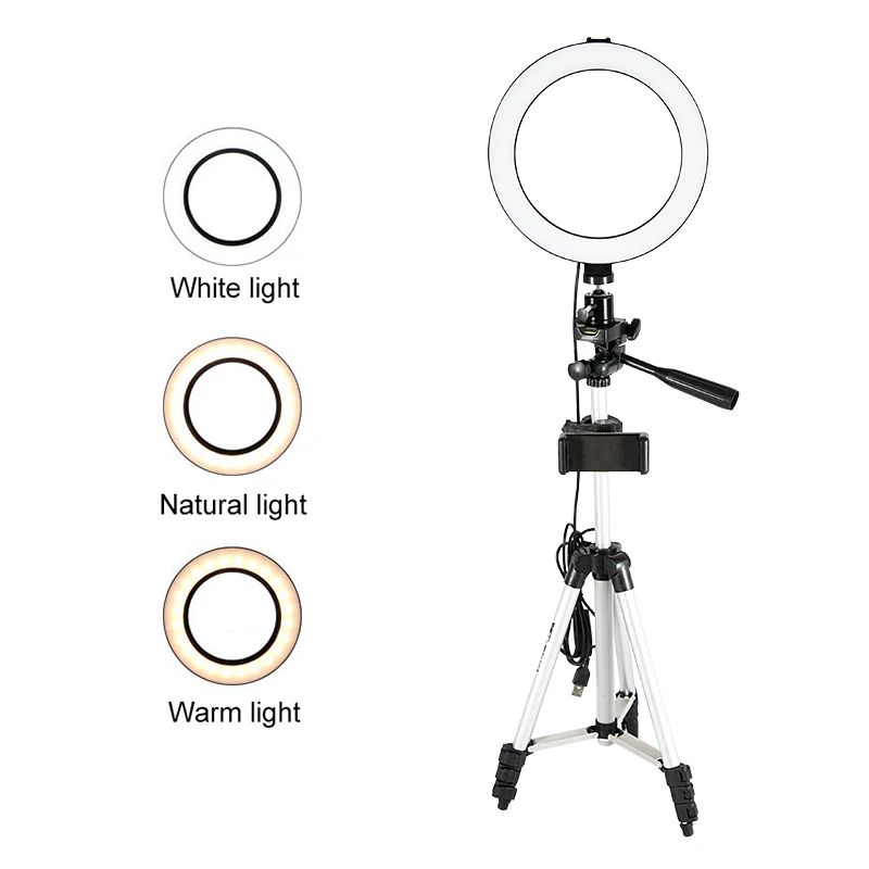 

New Photography Dimmable LED Selfie Ring Light For Youtube Video Live Studio Photo Studio Ring Lamp With Tripod For Mobile Phone