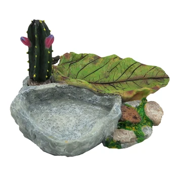 

Reptile Food Bowl Reptile Water Dish Food Bowl Resin Feeder Bowl For Tortoise Lizard Flower Color Random Dropshipping