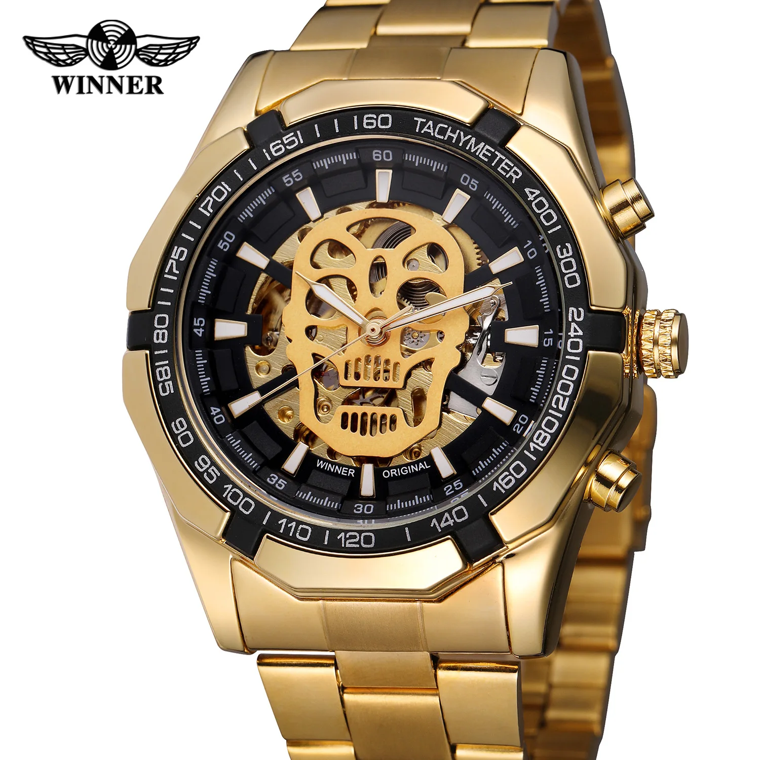 

T-Winner Hot Selling Automatic Analog Watch Cool Skeleton Steel Belt MEN'S Table MEN'S Watch Fully Automatic Mechanical Wrist Wa