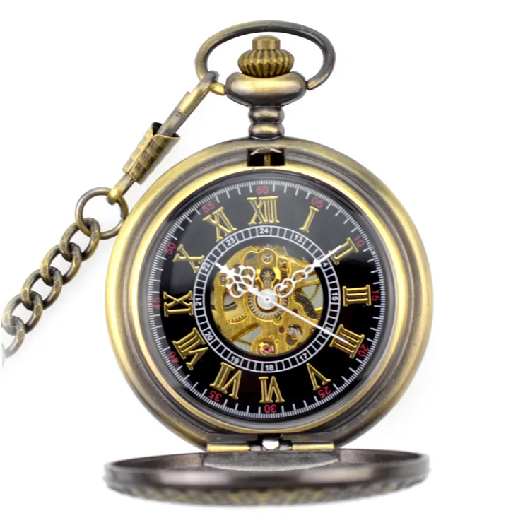 Винтажная Мода повседневные звезды коллекции механические ручной Ветер карманные часы цепь часы классические