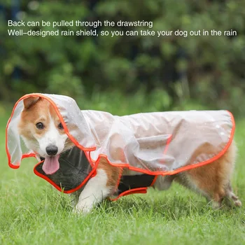 

Dog Outdoor Four Foot Raincoat Waterproof Comfortable Durable Pet Raincoats With Hat Practical Puppy Chihuahua Supplies