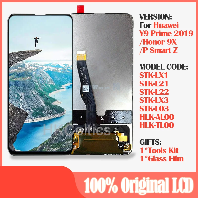 6,59 ''Дисплей для HUAWEI P Smart Z Honor 9X Y9 премьер- ЖК-дисплей+ Сенсорный экран Запчасти для авто STK-LX1 STK-L22 STK-LX3