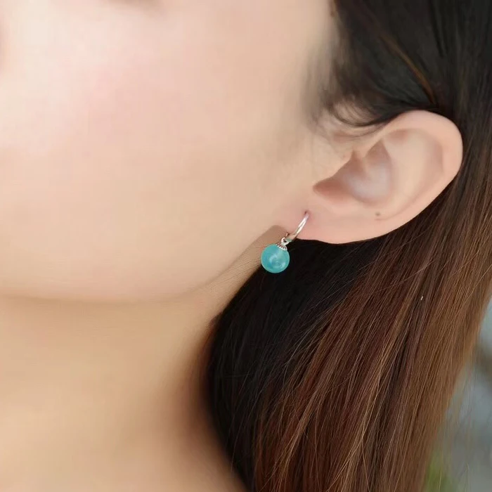 925 серебряные серьги из натурального камня Tianhe