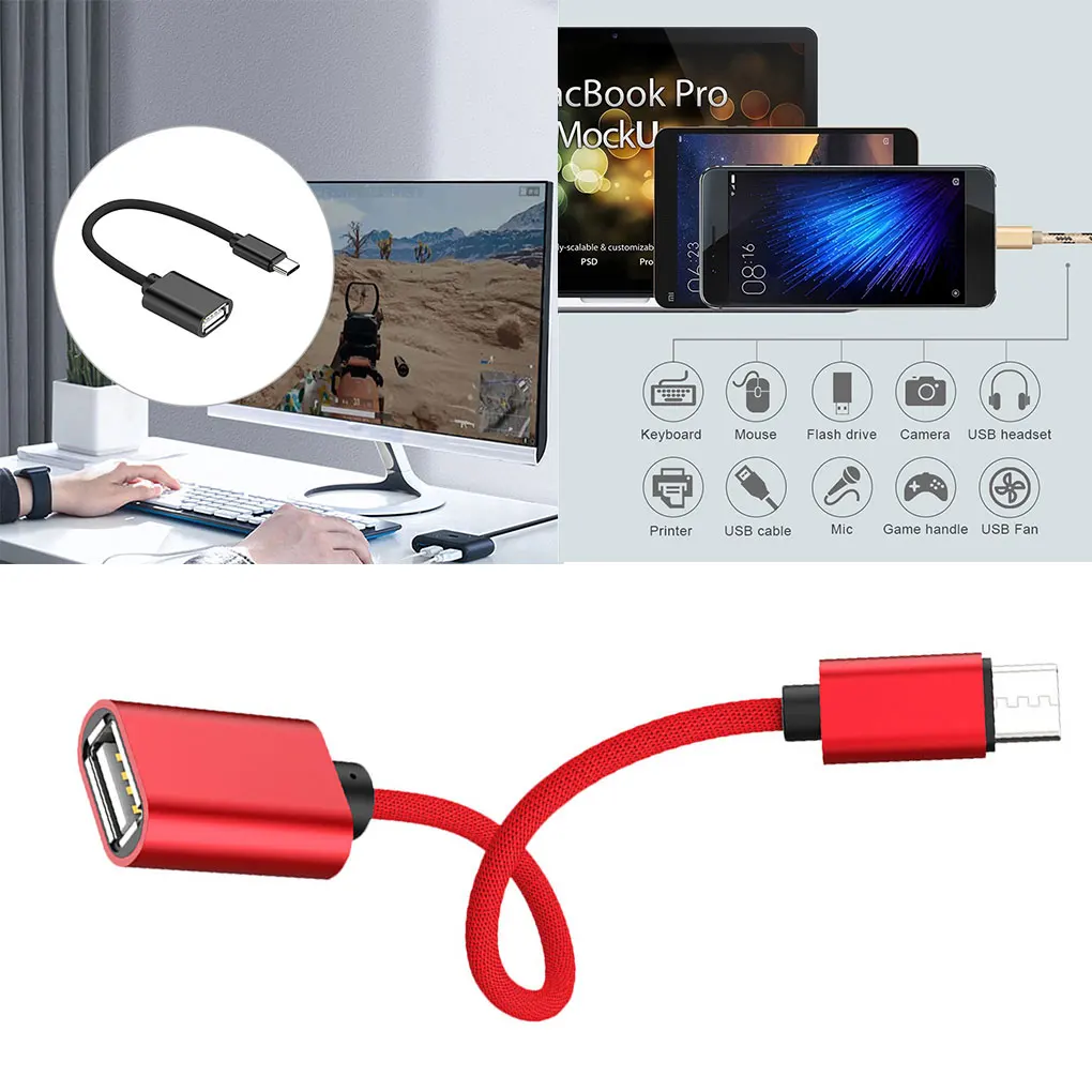 Кабель адаптер USB 3 1 OTG со штекером Type C на гнездо из алюминиевого сплава для