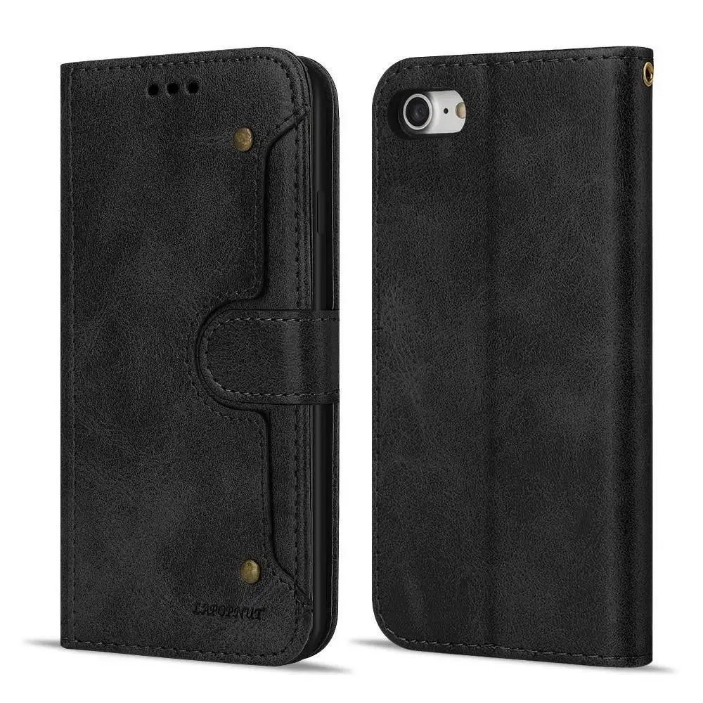 LLZ. COQUE Роскошный кошелек чехол для телефона для iPhone 7 Plus 8 6S 6 5 5S SE держатель для карт флип кожаный чехол для iPhone Xr X Xs Max Capa - Цвет: Black