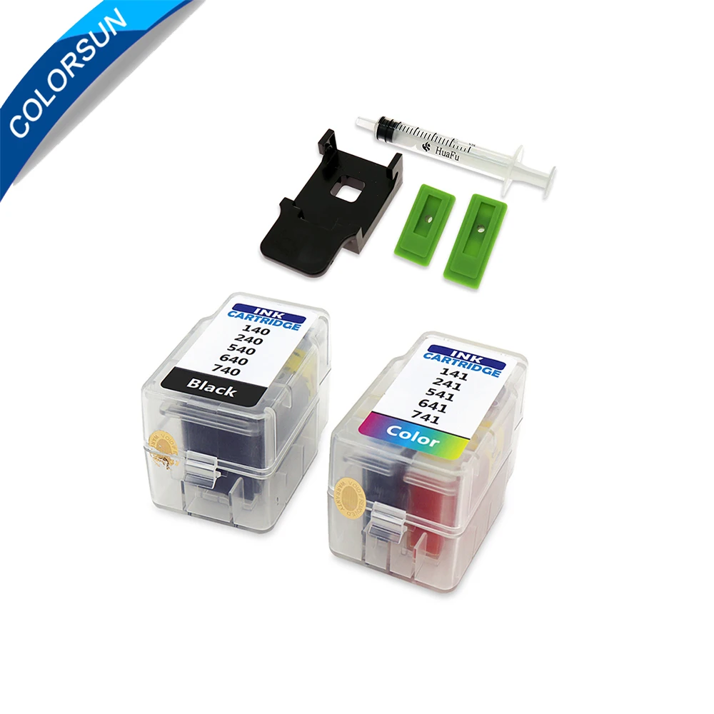Colorsun kit de recarga para cartucho de tinta, compatible con canon 140,  141, canon MG4110, MG4140, MG4210, MX371, MX391, MX434, MX451, M521| Cartuchos de tinta| - AliExpress