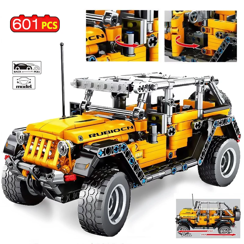 

Car Build Blocks Technic Remote Control Car jeep Bricks Model Supercar Educational Toys For Children kids Gifts