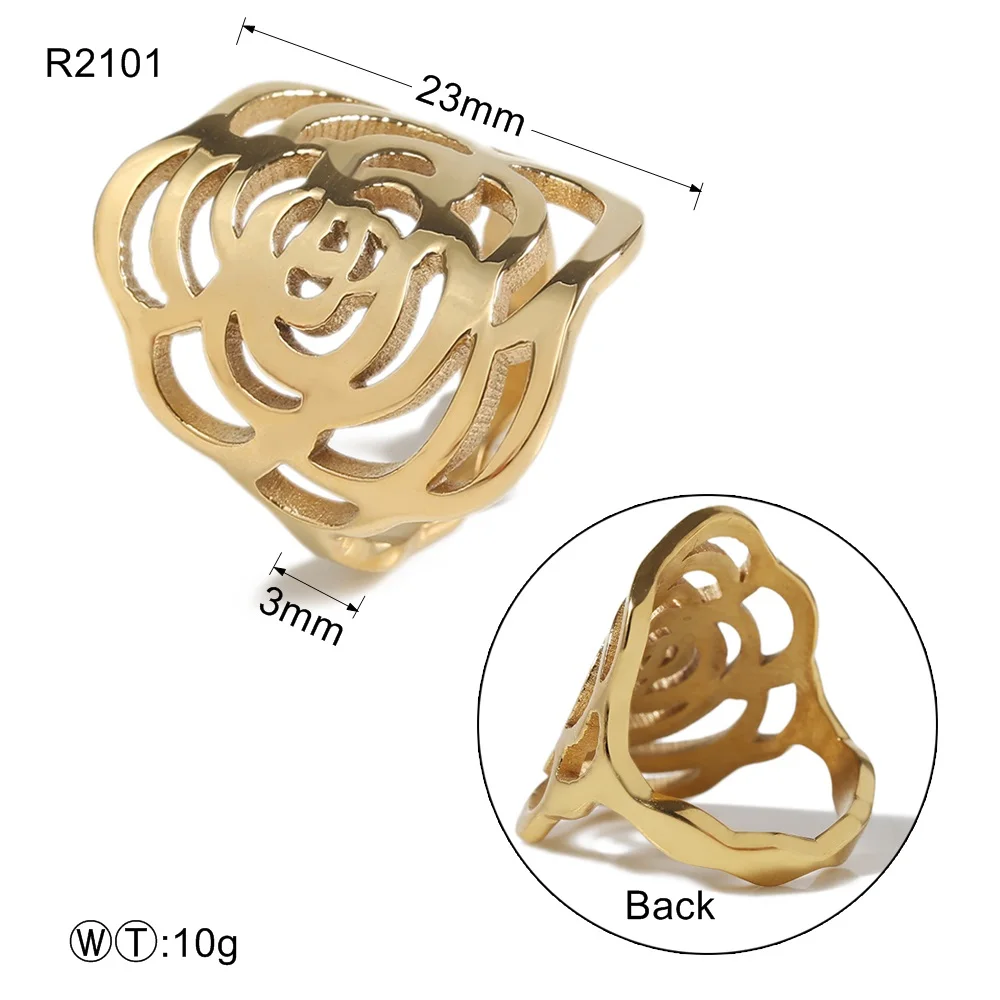 

2020 New Style Sweet Gold Heart Round Colorful Crystal Flower Rings Best Gift For Women Girls