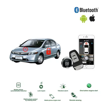 

Bluetooth link control car alarm PKE central locking car with remote start keyless entry system auto-signaling start stop button