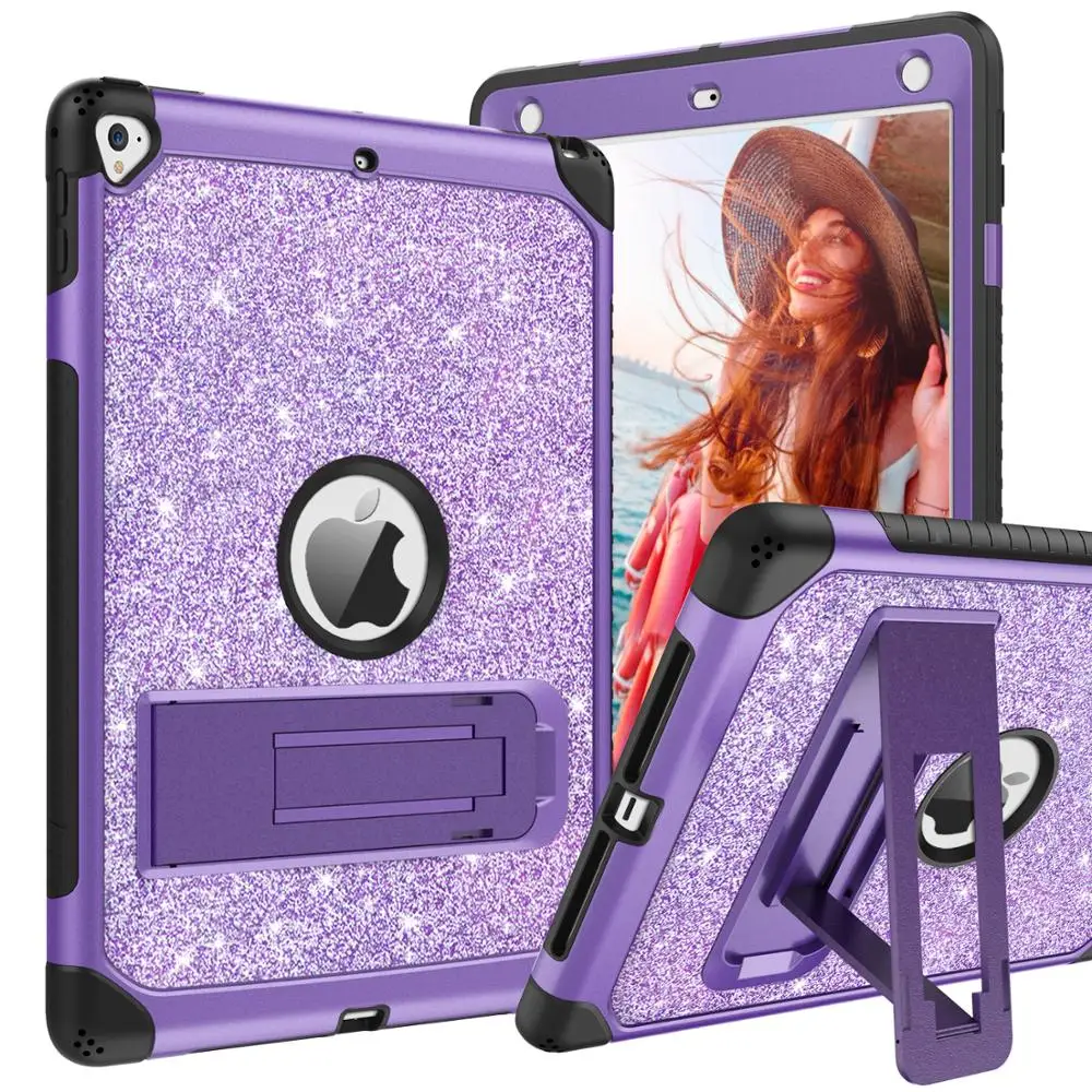 

BENTOBEN Protective Case for iPad Air 2/iPad 9.7 2017/2018/Pro 9.7 iPad 5th/6th Generation Glitter 3 Layer Full Body Protective