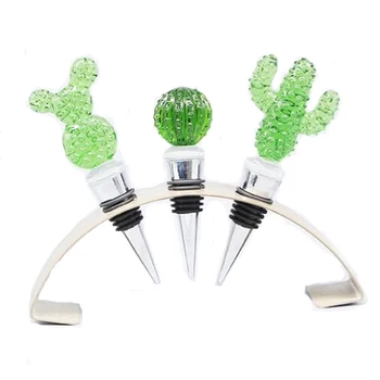 

1Pc Wine Bottle Stopper Glass Cactus Ball Reusable Wine Saver Champagne Stopper Wine Preserver for Wedding Banquet Accessories