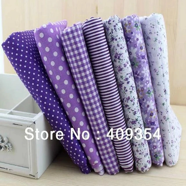 7pcs/lot Bundle Purple Series Printed Cotton Fabrics,Patchwork  Cloth,Scrapbook Telas,DIY Sewing Quilting Material