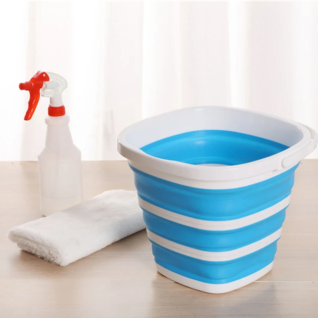 10L 대용량 캠핑카 휴대용 실리콘 접이식 양동이