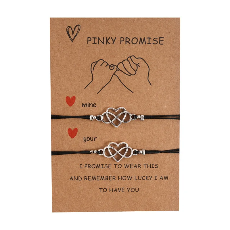Charm Bracelet Pinky Promise Chain Personality Alloy Heart-shaped