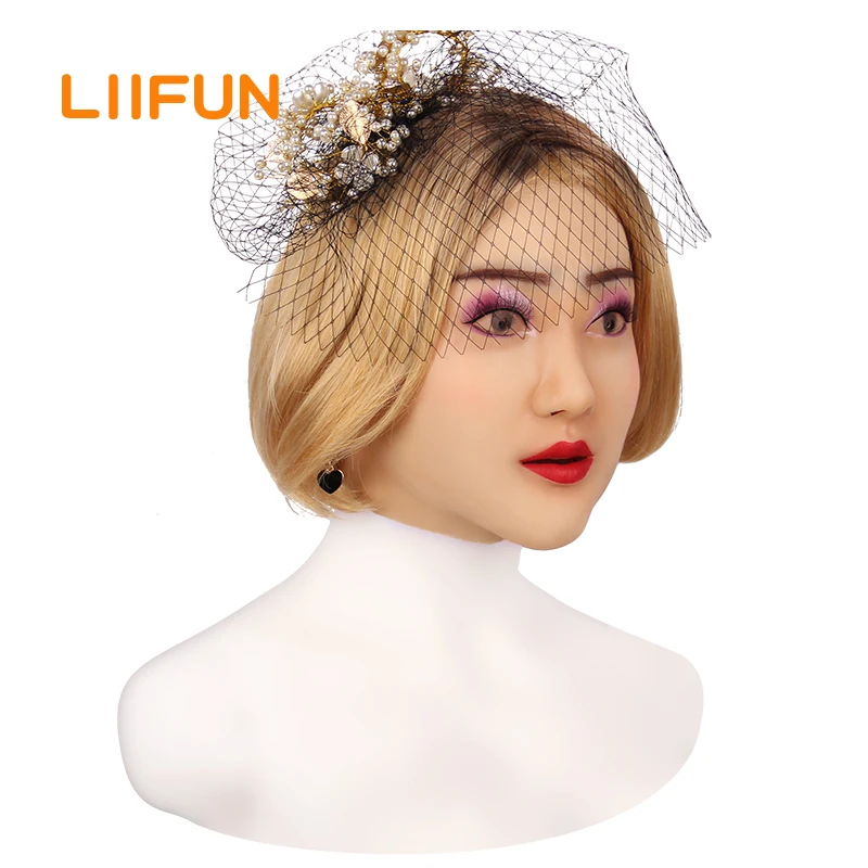 Silicone Realistic Goddess Female Headgear Masquerade for Crossdresser Drag 