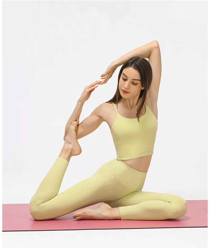 Solid Color Lulu Sport Tank Top Women Fitness Bra Yoga Vest No Rims With Chest Pad Butter Soft Beauty Back Half Sling Gym Clothe Solid Color Lulu Sport Tank Top Women Fitness Bra Yoga Vest No Rims With Chest Pad Butter Soft Beauty Back Half Sling Gym Clothe